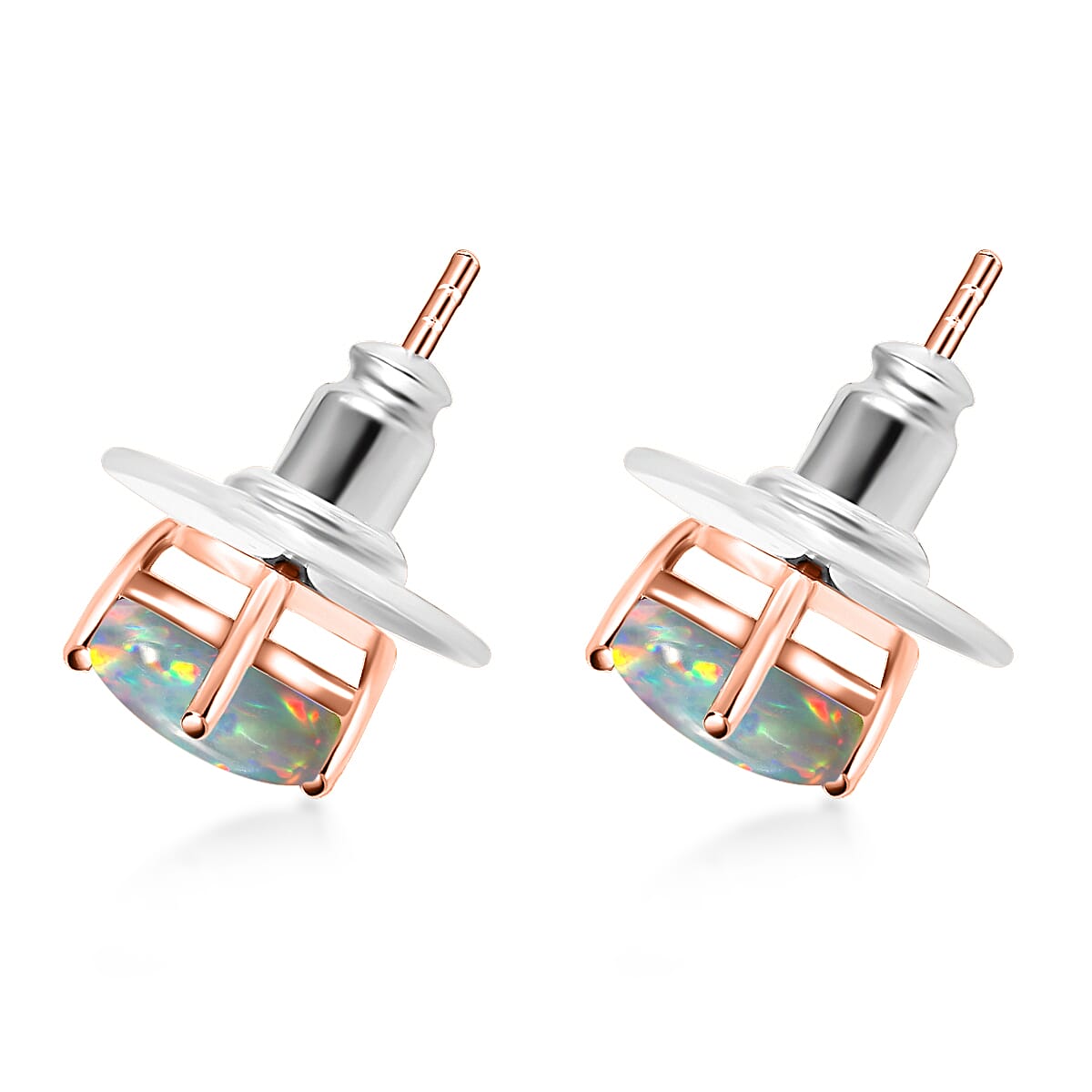 18K Rose Gold  AAA   Ethiopian Opal  Earring 0.82 ct,  Gold Wt. 1.14 Gms  0.820  Ct.