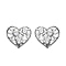 Diamond Heart Earrings in Platinum Overlay Sterling Silver