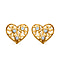 Diamond Heart Earrings in RG Vermeil Plated Sterling Silver