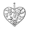 Diamond Heart Pendant in Platinum Overlay Sterling Silver