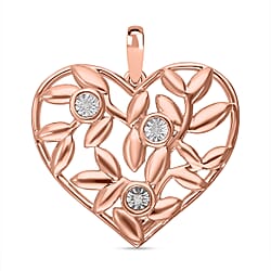 Diamond Heart Pendant in Platinum Overlay Sterling Silver