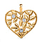 Diamond Heart Pendant in RG Vermeil Plated Sterling Silver