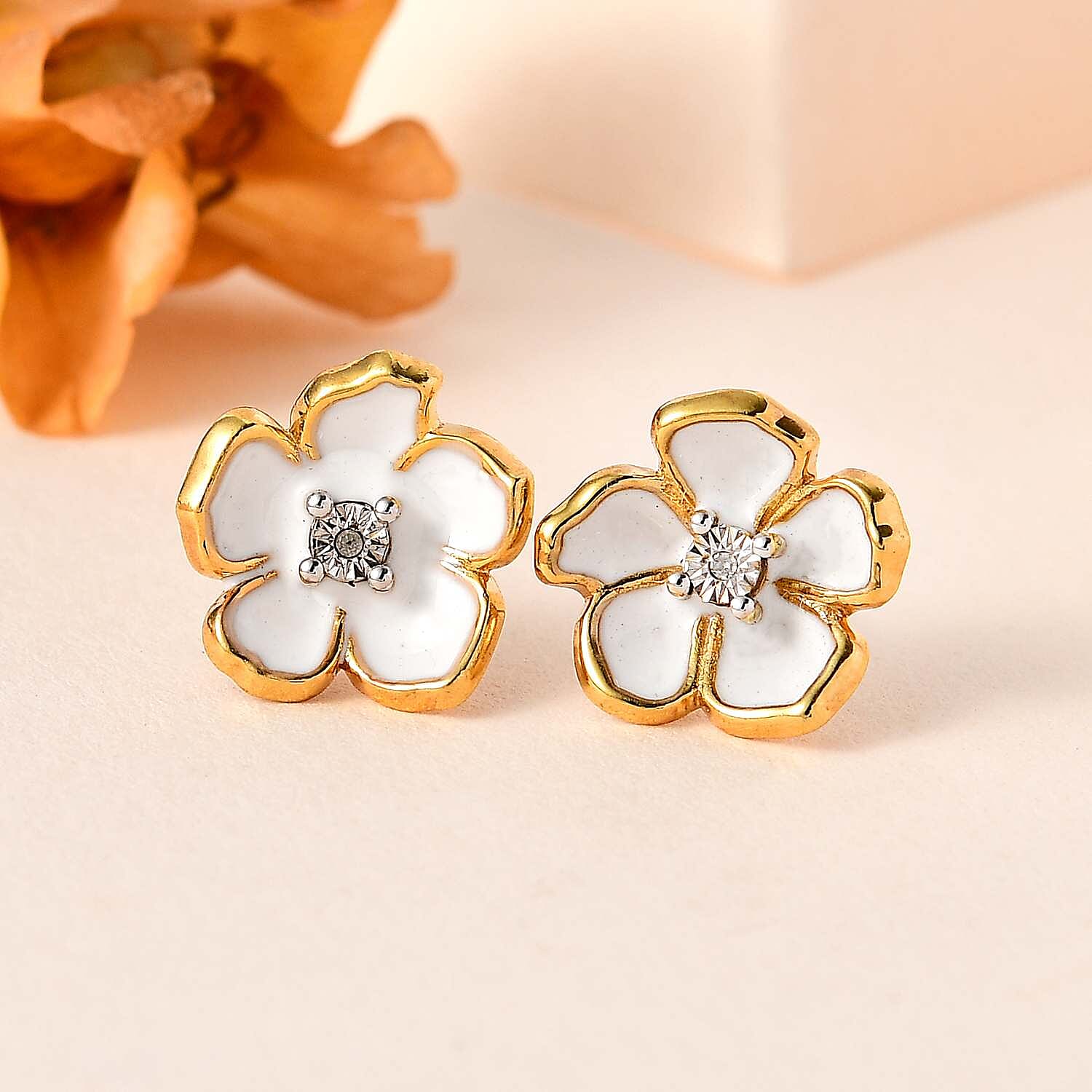 Designer Inspired- Diamond Stud Earrings in Sterling Silver