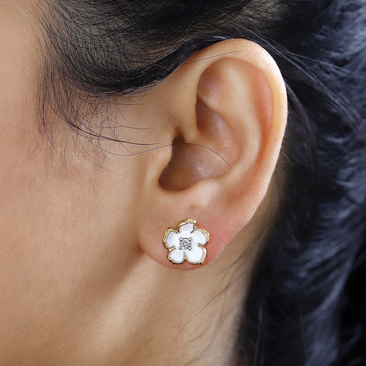 Designer Inspired- Diamond Stud Earrings in Sterling Silver
