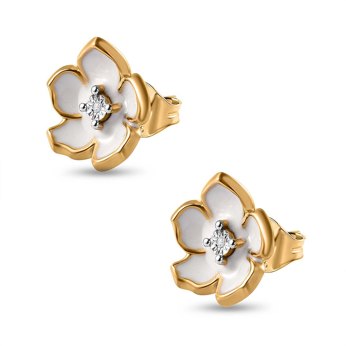 Designer Inspired- Diamond Stud Earrings in Sterling Silver