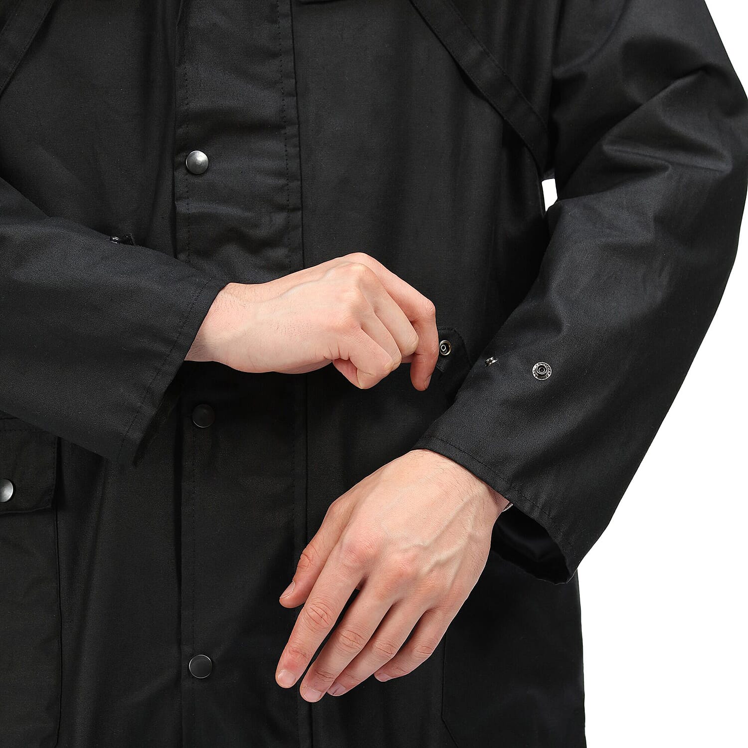 Regatta Mens Cranbrook Longline Wax Jacket (Size S) - Black