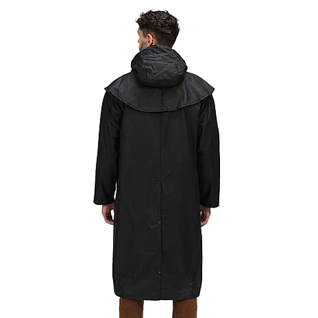Regatta Mens Cranbrook Longline Wax Jacket (Size XXXL) - Black