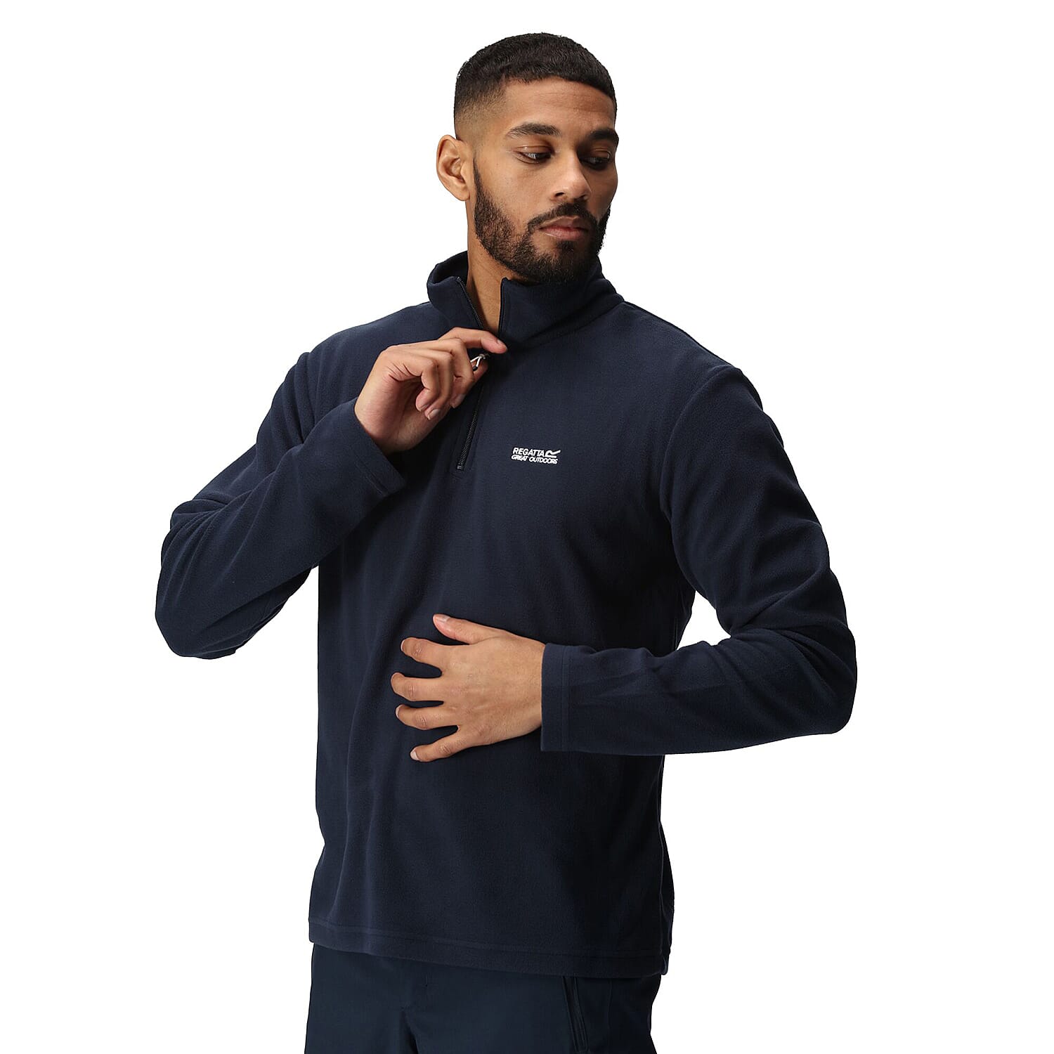 Regatta Mens Thompson Lightweight Half Zip Fleece (Size L) - Navy