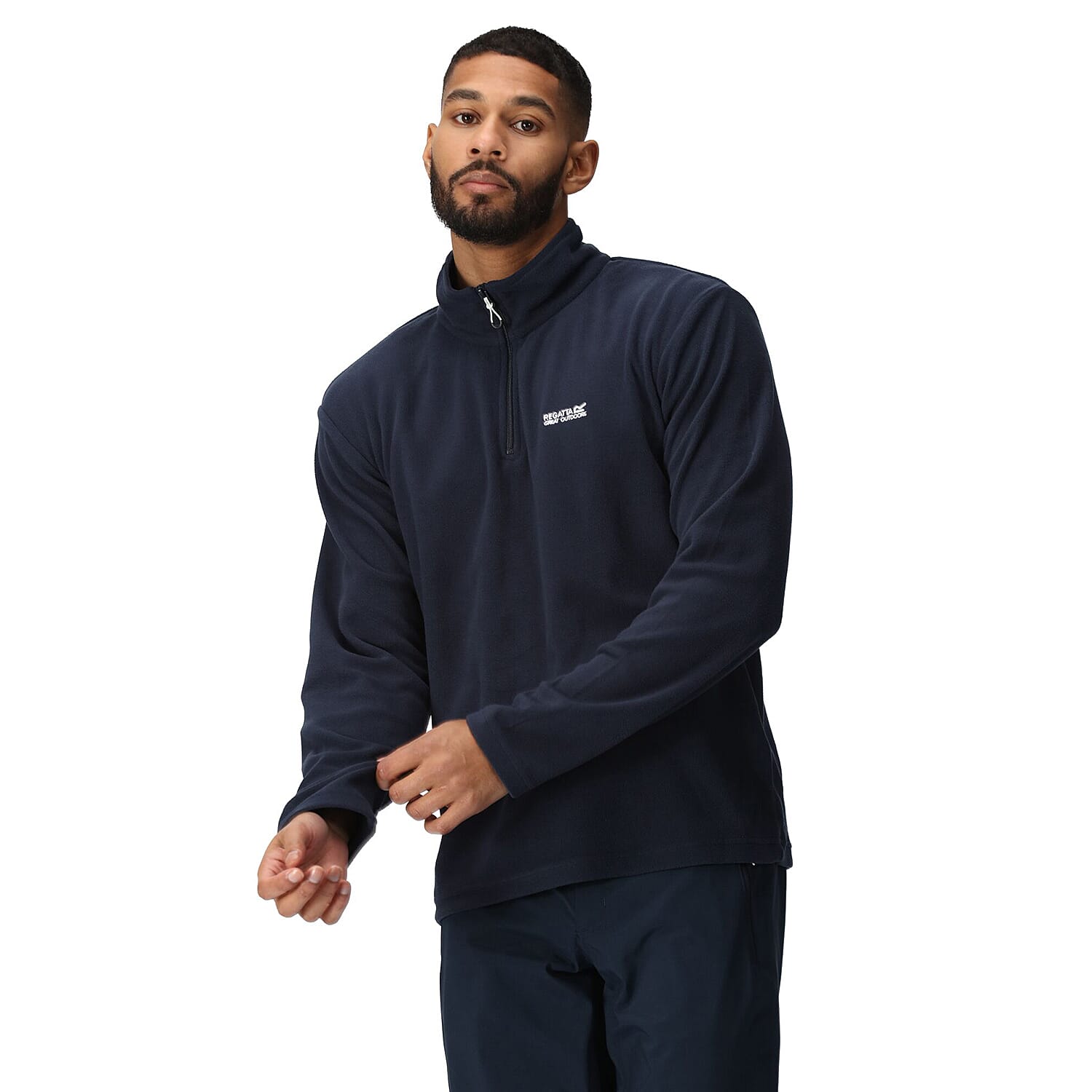 Regatta Mens Thompson Lightweight Half Zip Fleece (Size L) - Navy