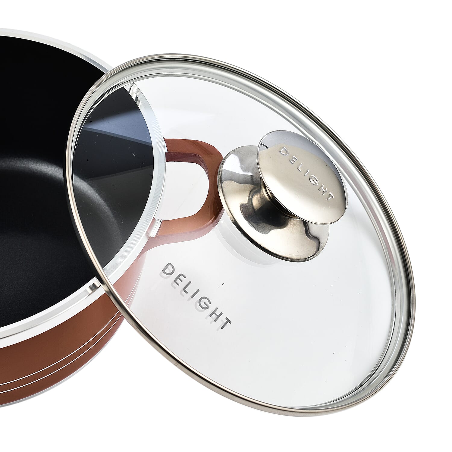 10 Piece Set - Pan and Lid Set, Ceramic non-stick, Die-cast (32cm, 30cm, 28cm, 24cm, 20cm) - Copper