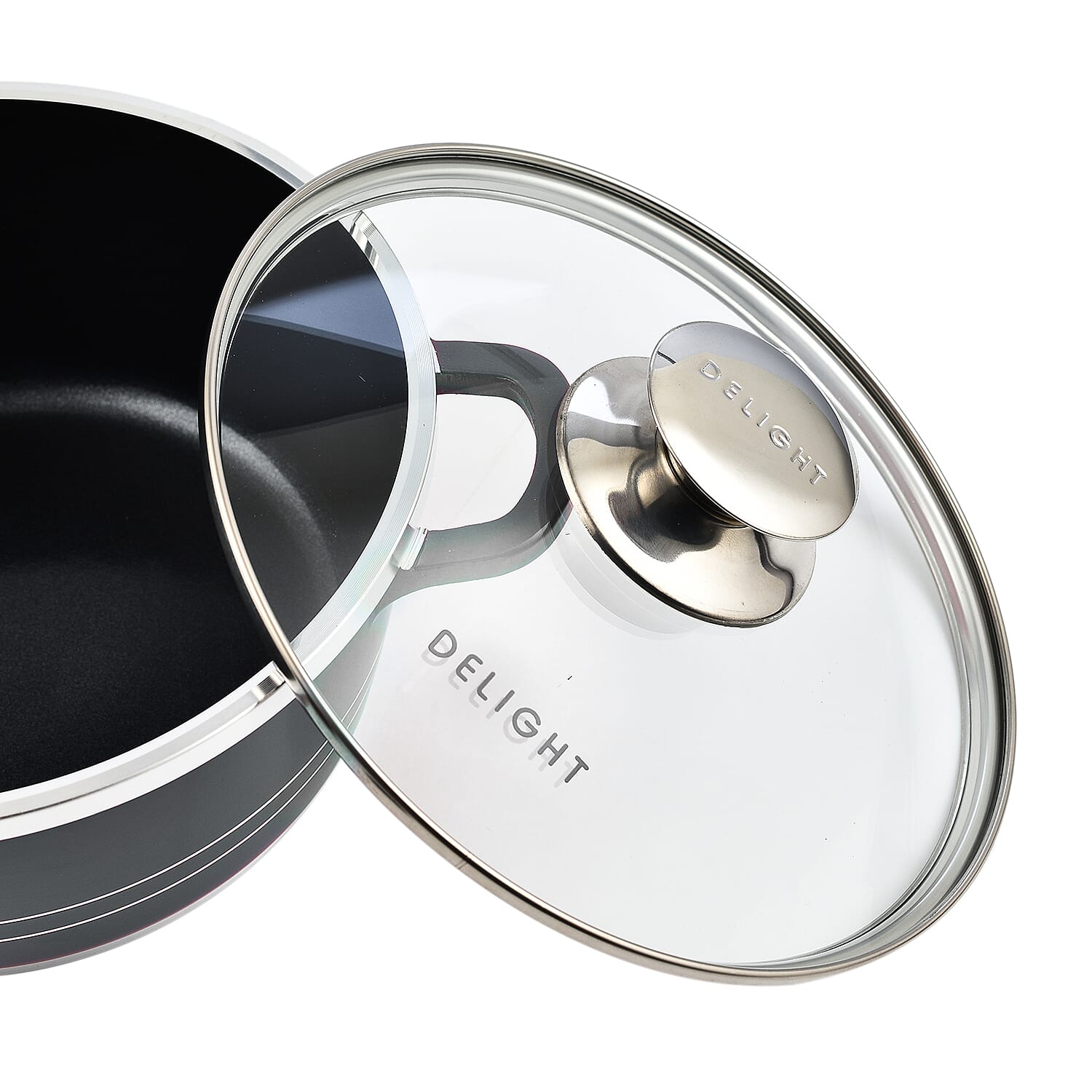 10 Piece Set - Pan and Lid Set, Ceramic non-stick, Die-cast (32cm, 30cm, 28cm, 24cm, 20cm) - Grey