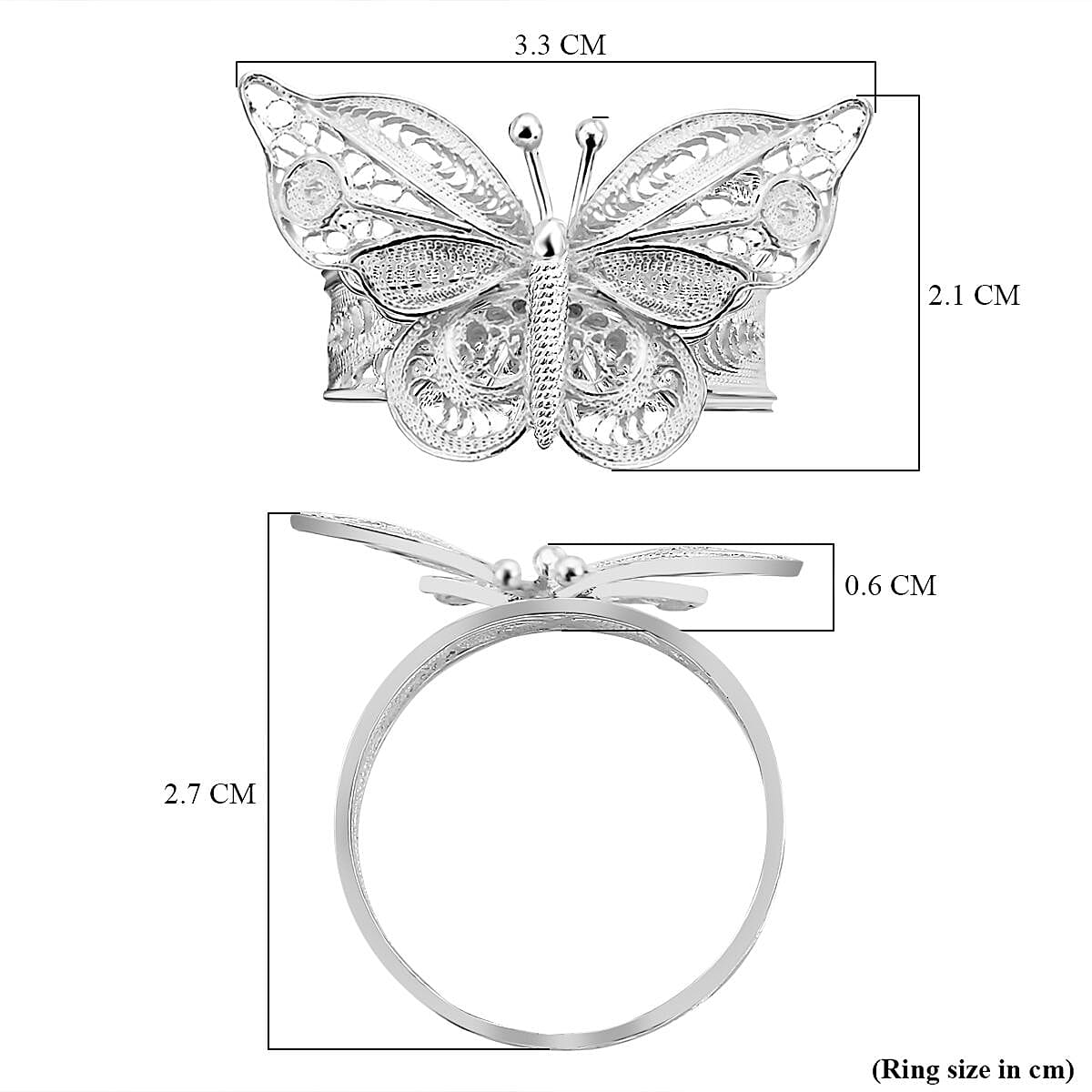 Butterfly Ring in Sterling Silver