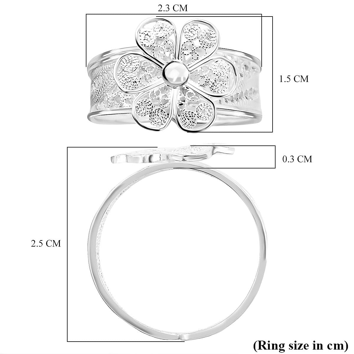 Flower Ring in Sterling Silver Flower Ring in Sterling Silver