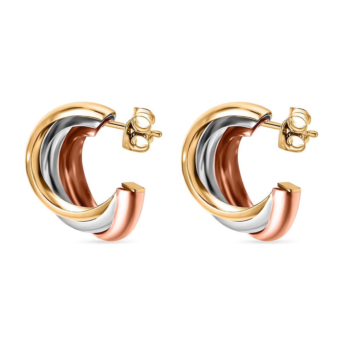 Rachel Galley - 9K Yellow Gold Half Hoop Push Back Earring, Gold Wt. 2.00 Gms.