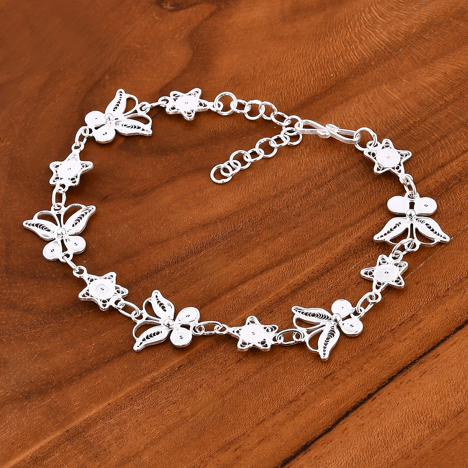 The Royal Bali Collection Sterling Silver Butterfly Bracelet With Clasp (Size 7.5)