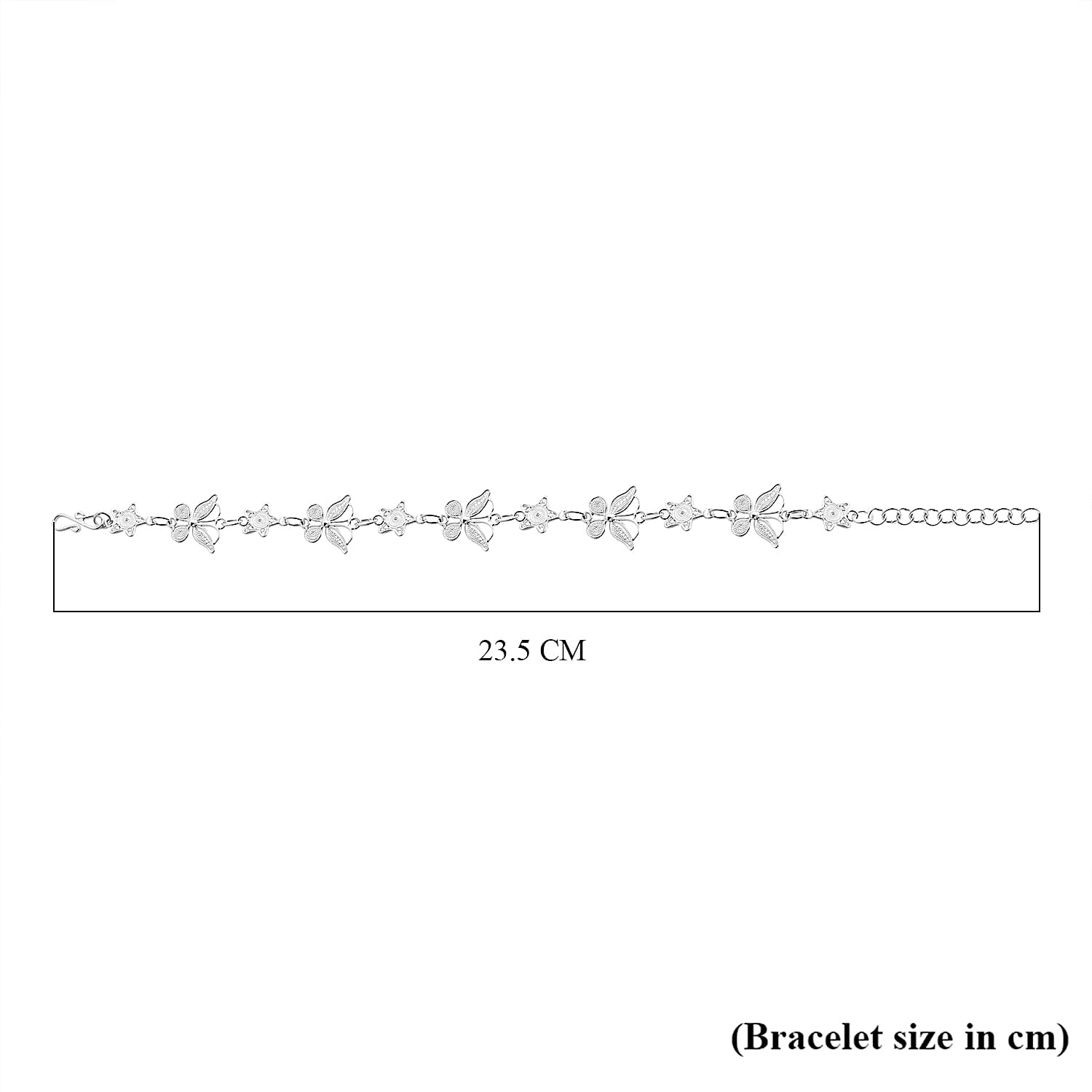 The Royal Bali Collection Sterling Silver Butterfly Bracelet With Clasp (Size 7.5)