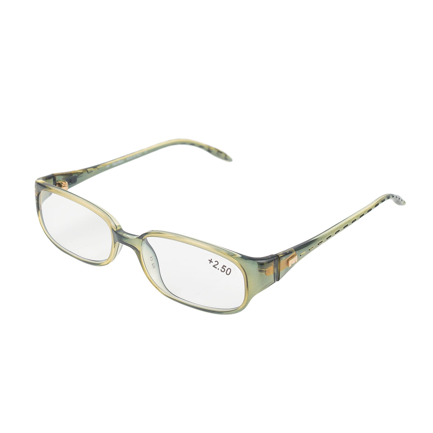 MAX MARA Rectangular Readers with Decorative Temples (Power 2.50) - Olive