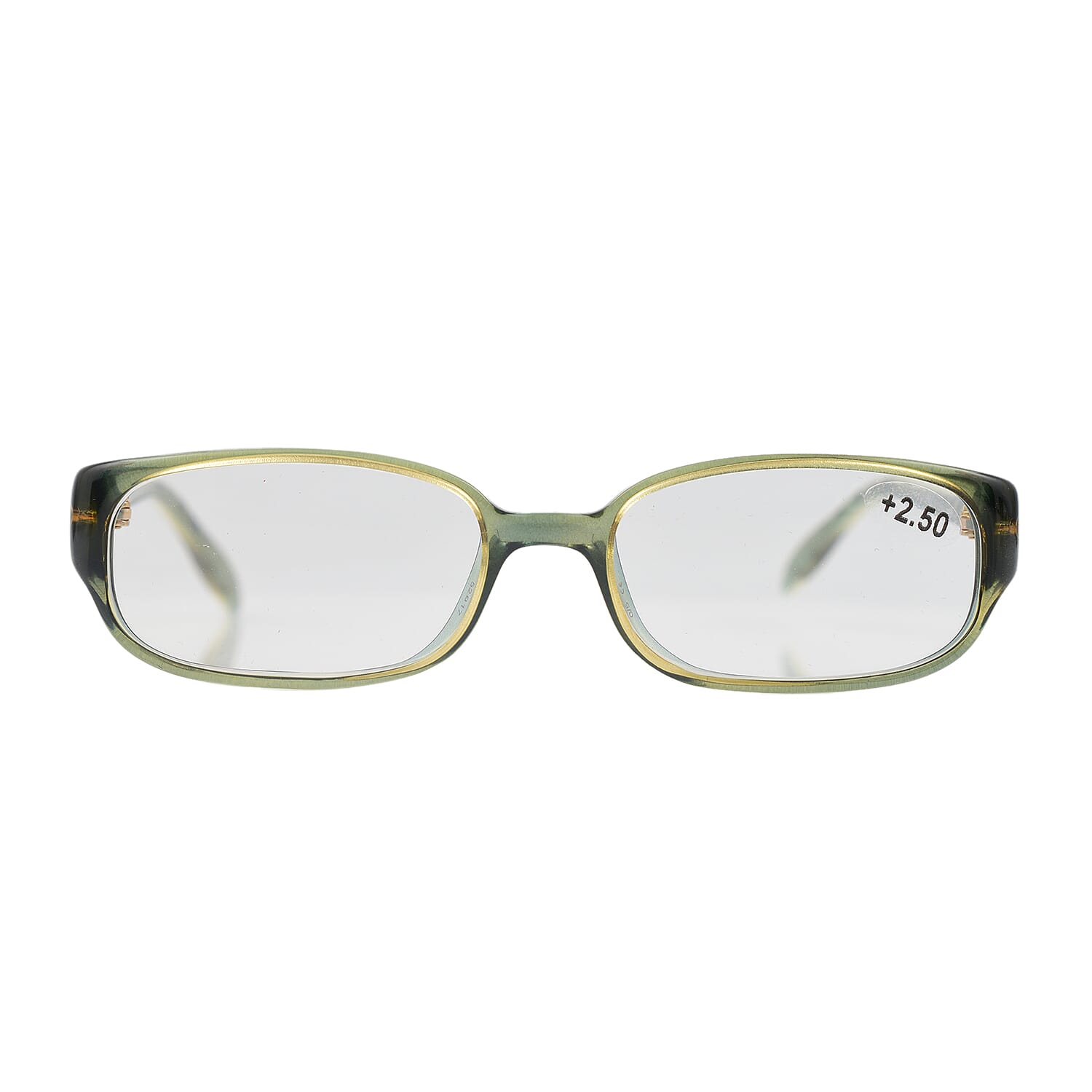 MAX MARA Rectangular Readers with Decorative Temples (Power 2.50) - Olive