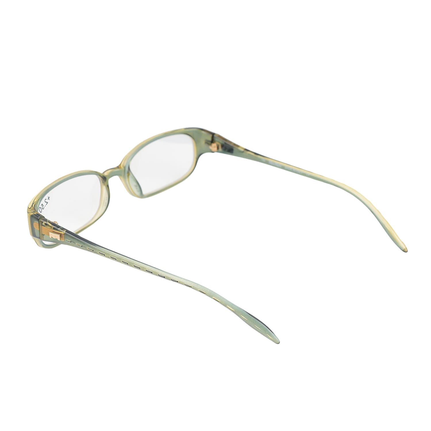 MAX MARA Rectangular Readers with Decorative Temples (Power 2.50) - Olive