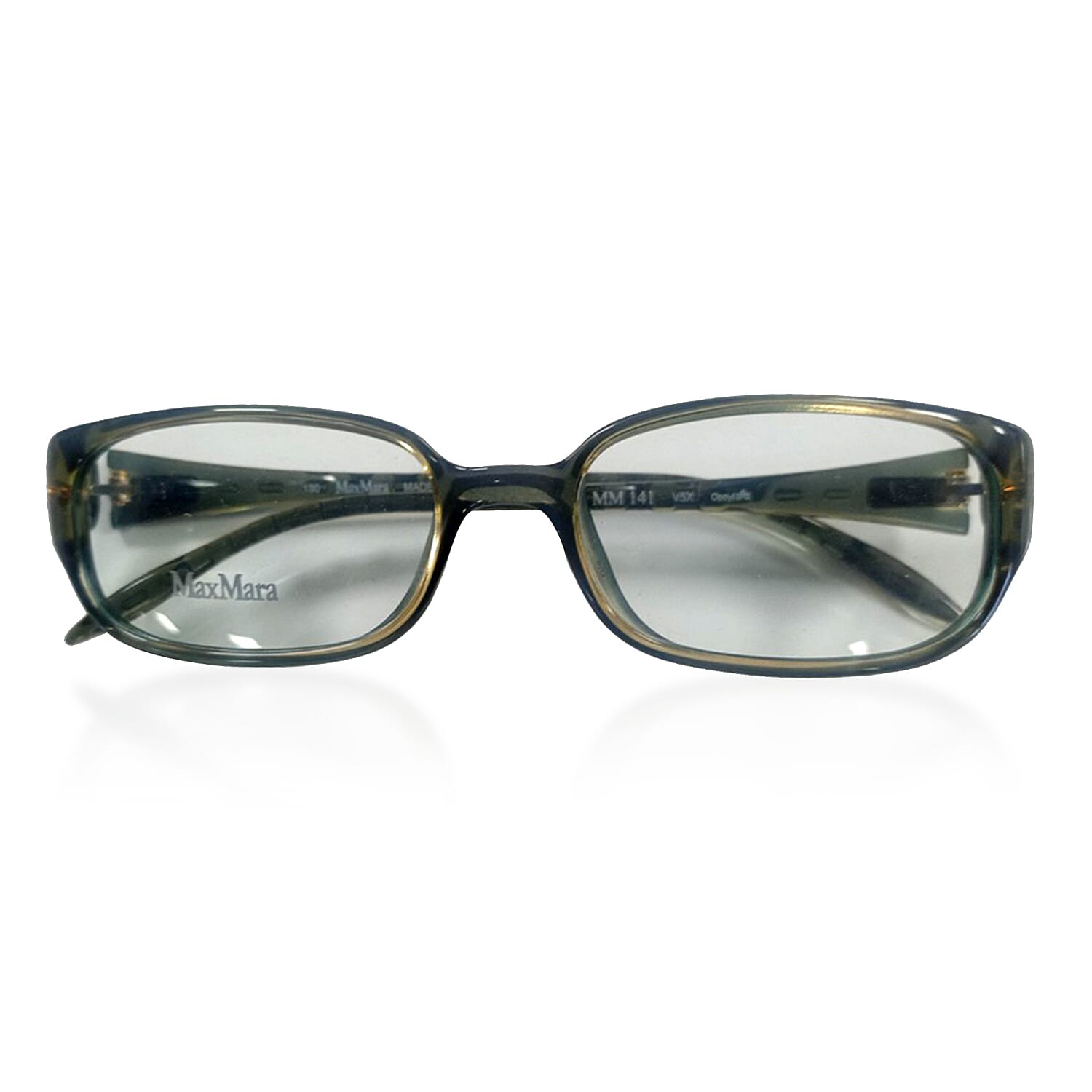 MAX MARA Rectangular Readers with Decorative Temples (Power 3.00) - Olive