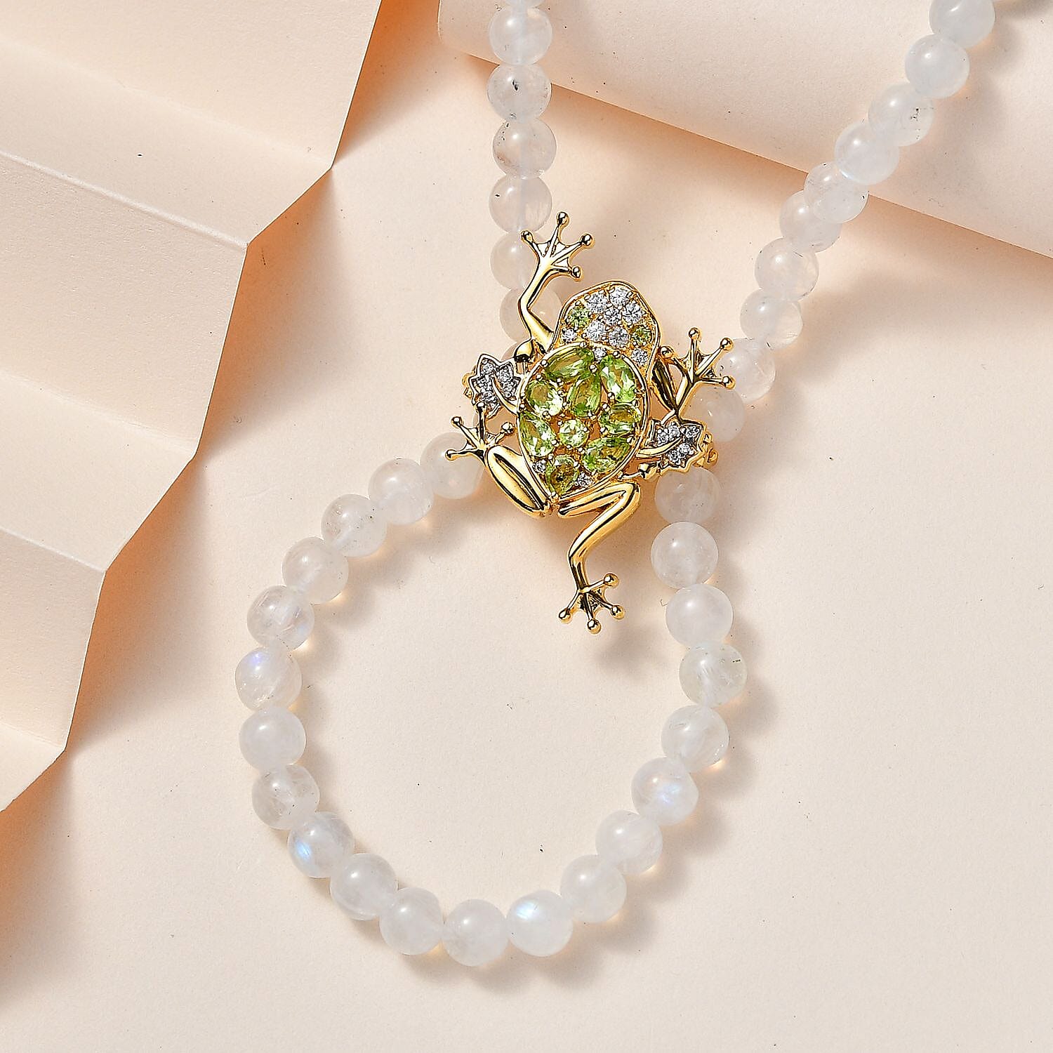 GP Italian Garden Collection - Natural Hebei Peridot & Multi Gemstone  (Necklace - Brooch) (Size - 24) in 18K Vermeil YG Plated Sterling Silver 182.38 Ct, Silver Wt. 7.62 Gms