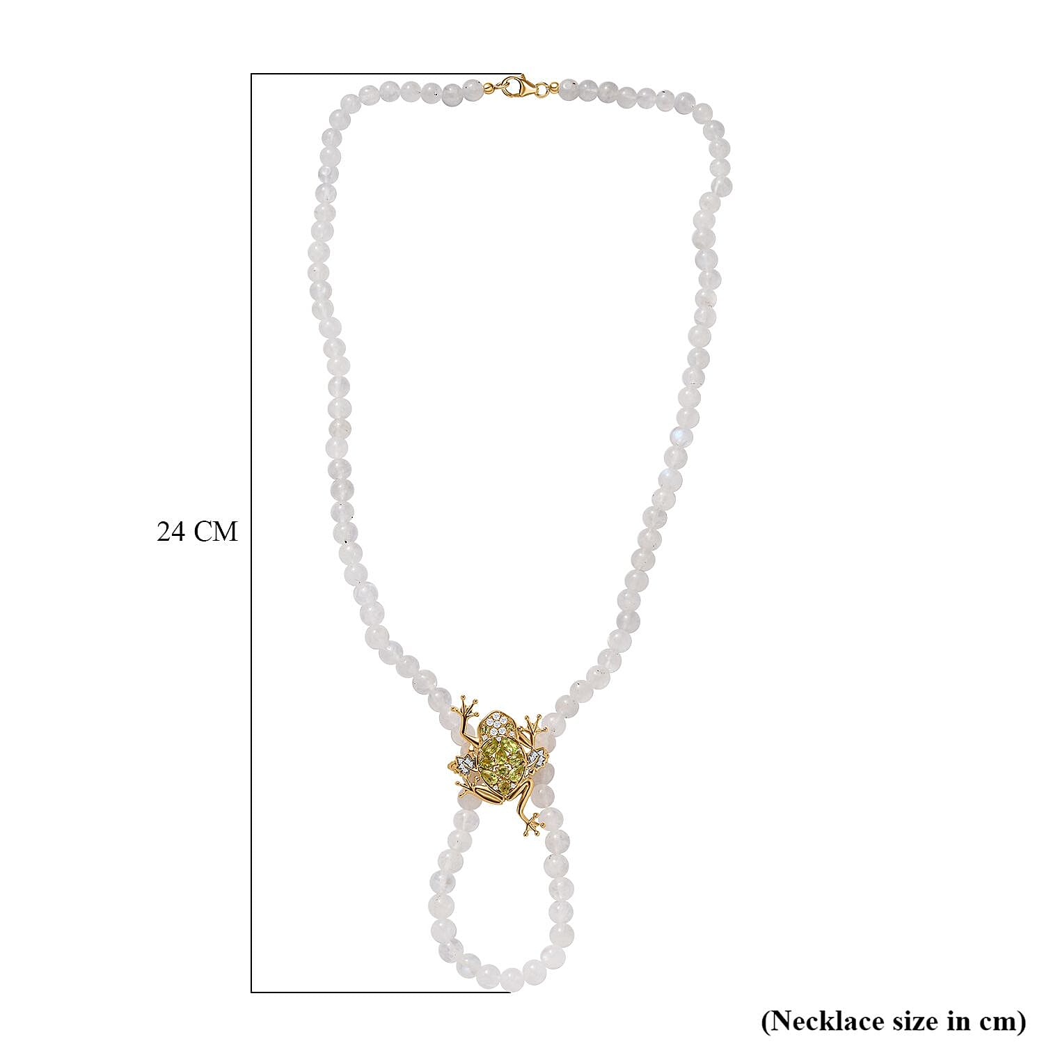 GP Italian Garden Collection - Natural Hebei Peridot & Multi Gemstone  (Necklace - Brooch) (Size - 24) in 18K Vermeil YG Plated Sterling Silver 182.38 Ct, Silver Wt. 7.62 Gms