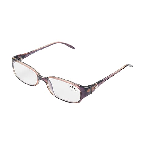 MAX MARA Rectangular Readers with Decorative Temples (Power 3.5) - Grey