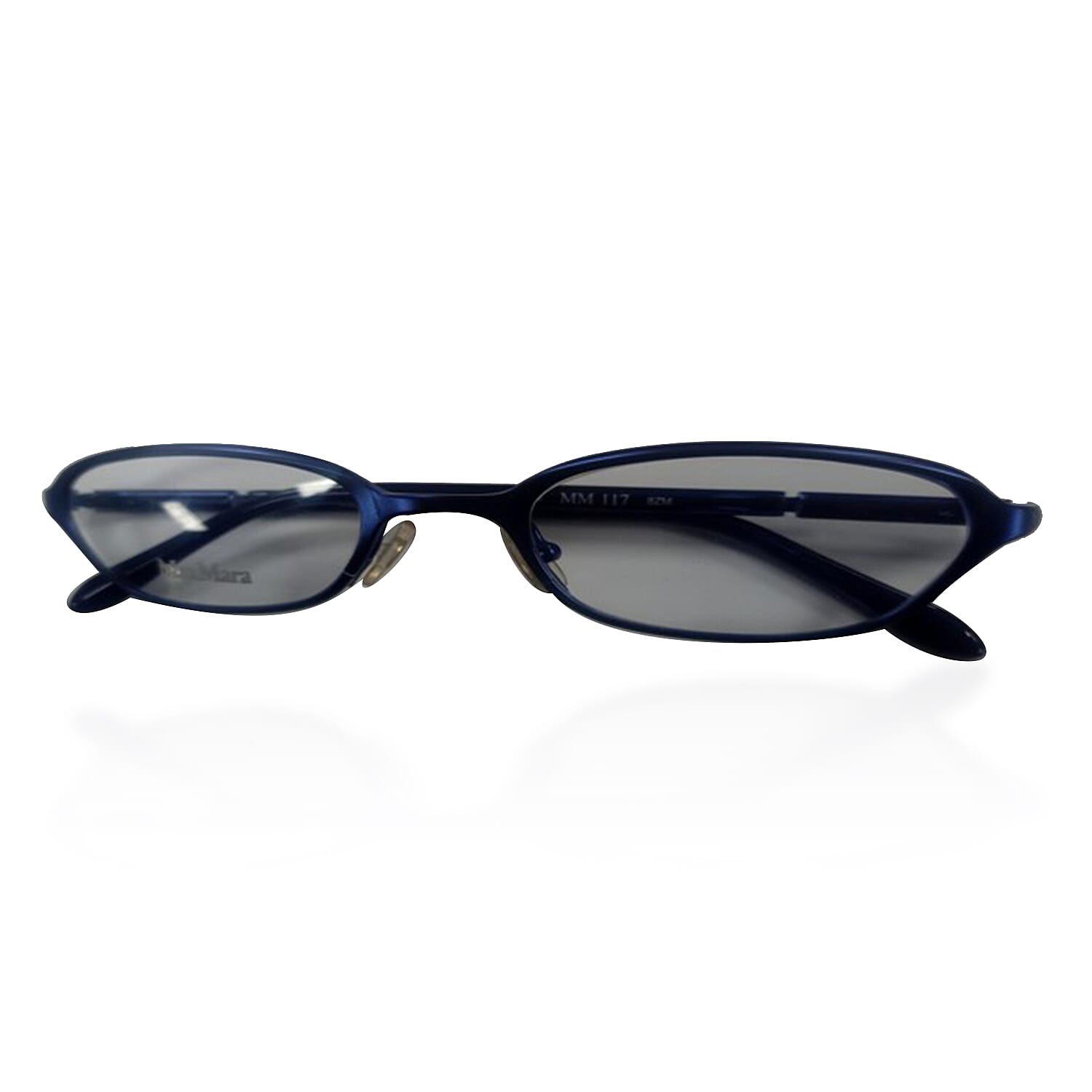 MAX MARA Shiny Oval Metal Readers (Power 2.00) - Royal Blue