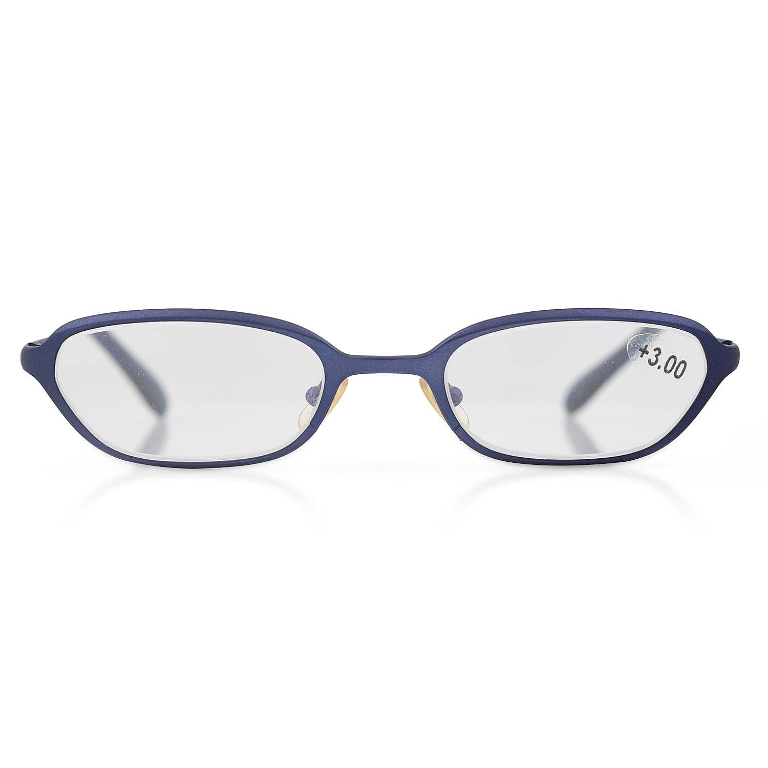 MAX MARA Shiny Oval Metal Readers (Power 3.00) - Royal Blue