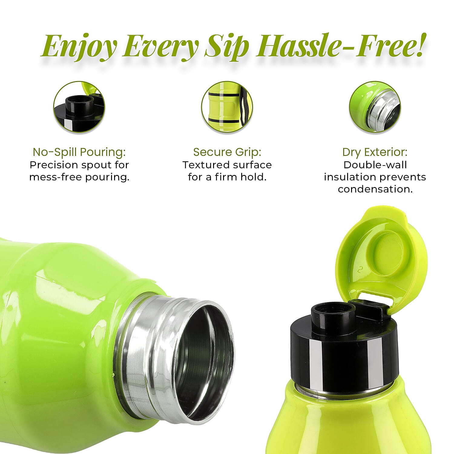 Water Bottle (Size 7x7x29 cm) - Green & Blue