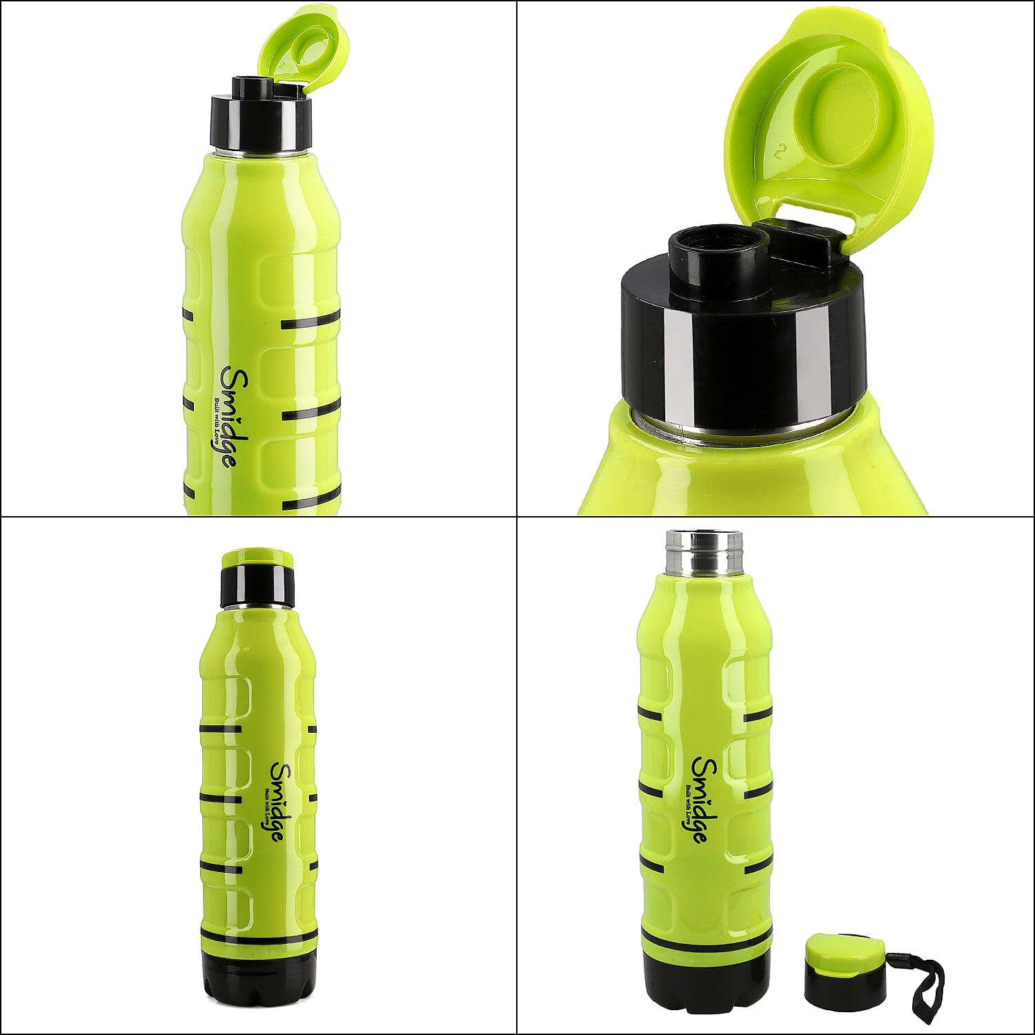 Water Bottle (Size 7x7x29 cm) - Green & Blue