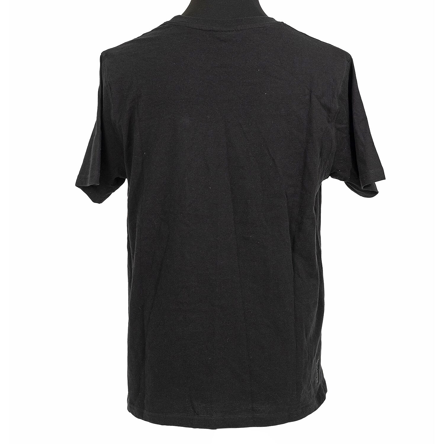 BENCH 100% Cotton Mens Crew Neck T-Shirt with Self Fabric Pocket & Reflective Print (Size L) - Black