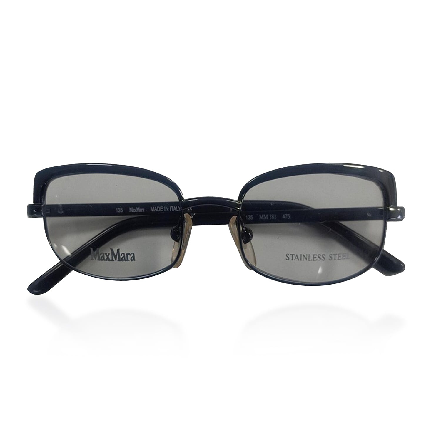 MAX MARA Clubmaster Rectangular Readers (Power 3.50) - Gunmetal