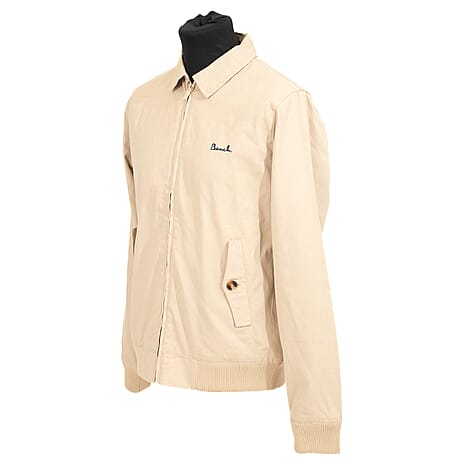 BENCH 100% Cotton Harrington Jacket with Check Lining (Size M) - Stone