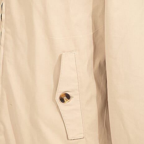 BENCH 100% Cotton Harrington Jacket with Check Lining (Size M) - Stone