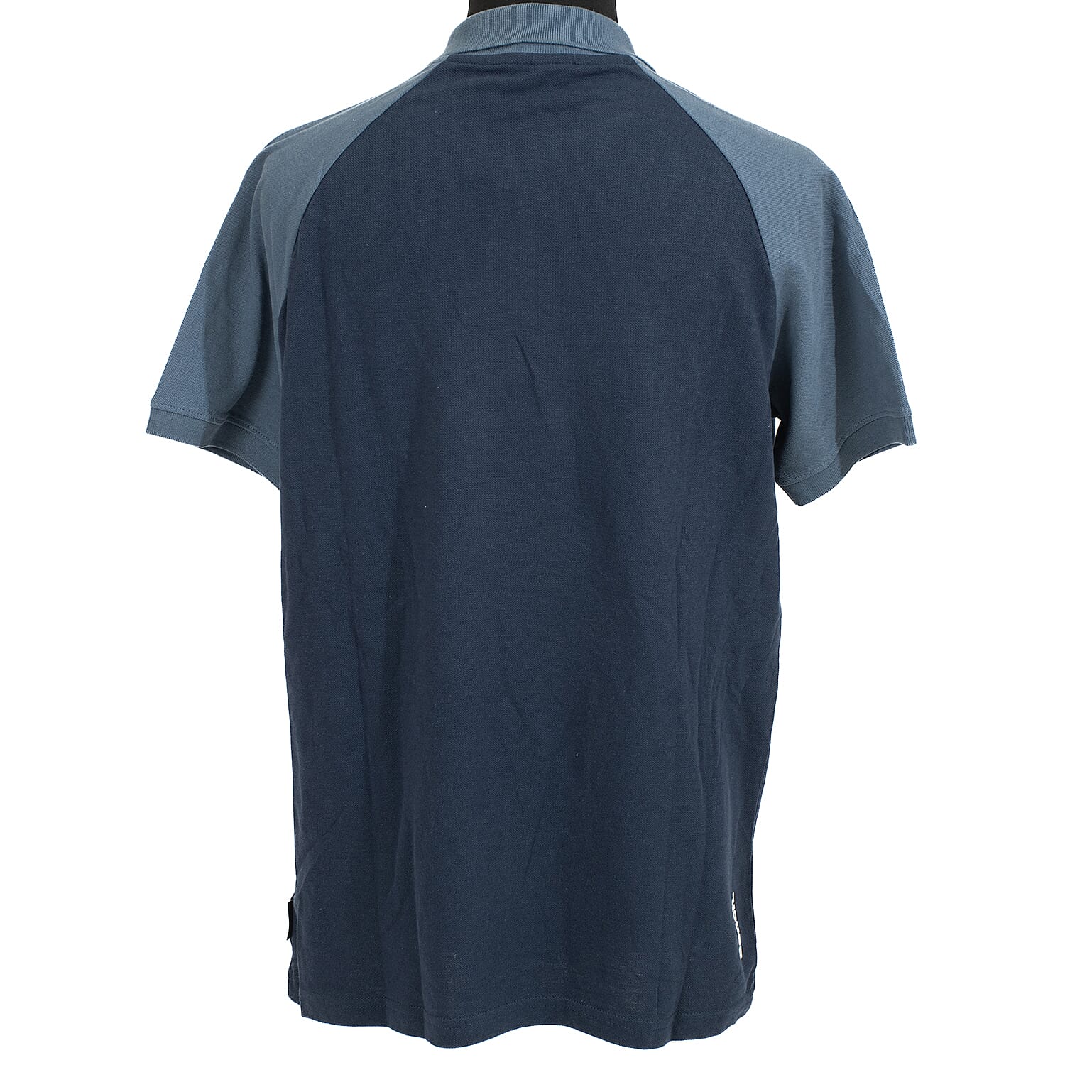 BENCH Mens Contrast Raglan 100% Cotton Polo Shirt (Size L) - Navy