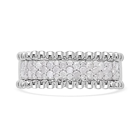 Designer Inspired - Diamond Eternity Band Ring in Platinum Overlay Sterling Silver 0.50 Ct
