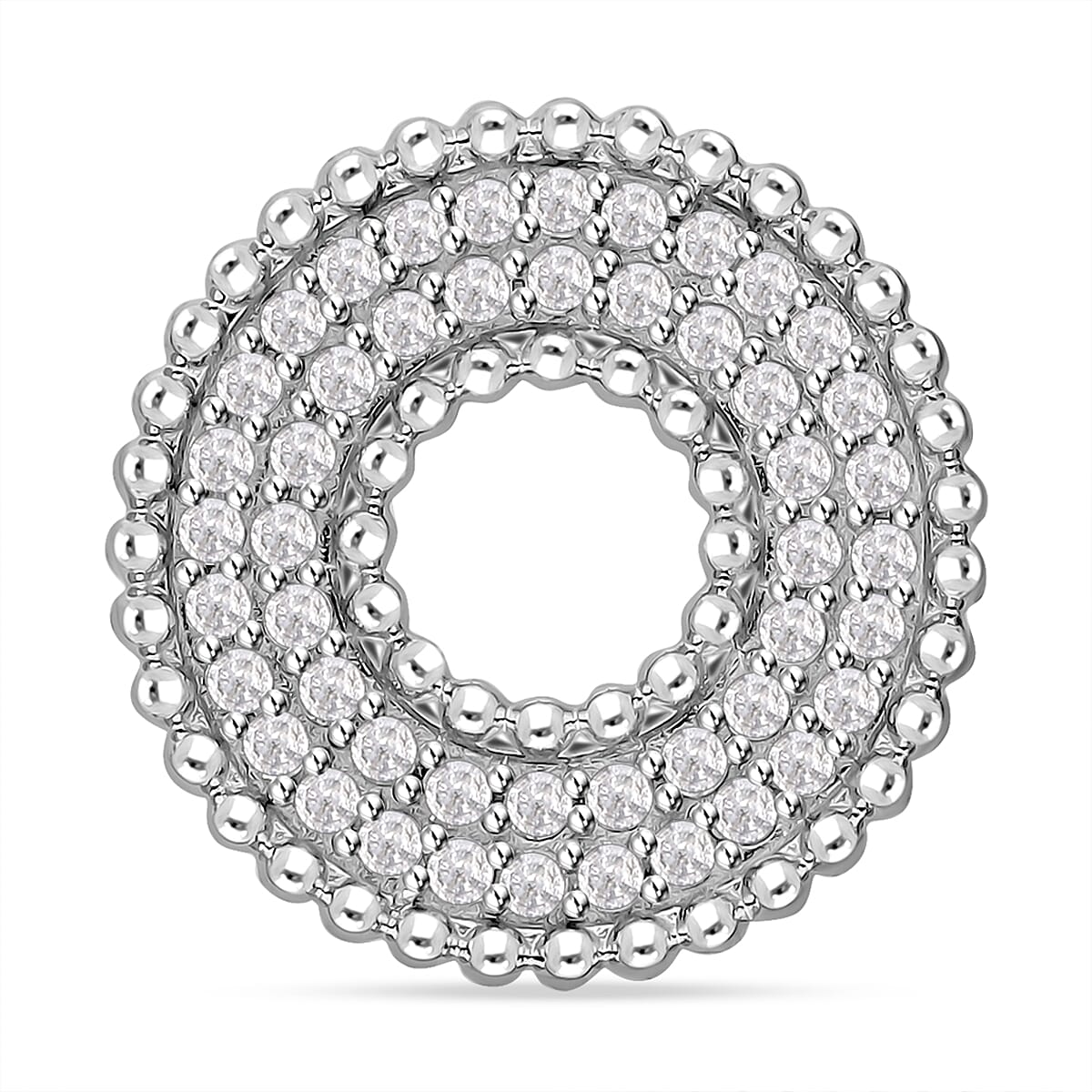 Designer Inspired -Diamond Eternity Pendant in Platinum Overlay Sterling Silver 0.50 Ct