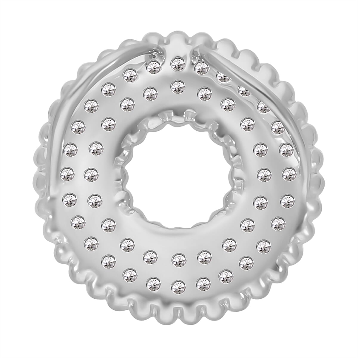 Designer Inspired -Diamond Eternity Pendant in Platinum Overlay Sterling Silver 0.50 Ct