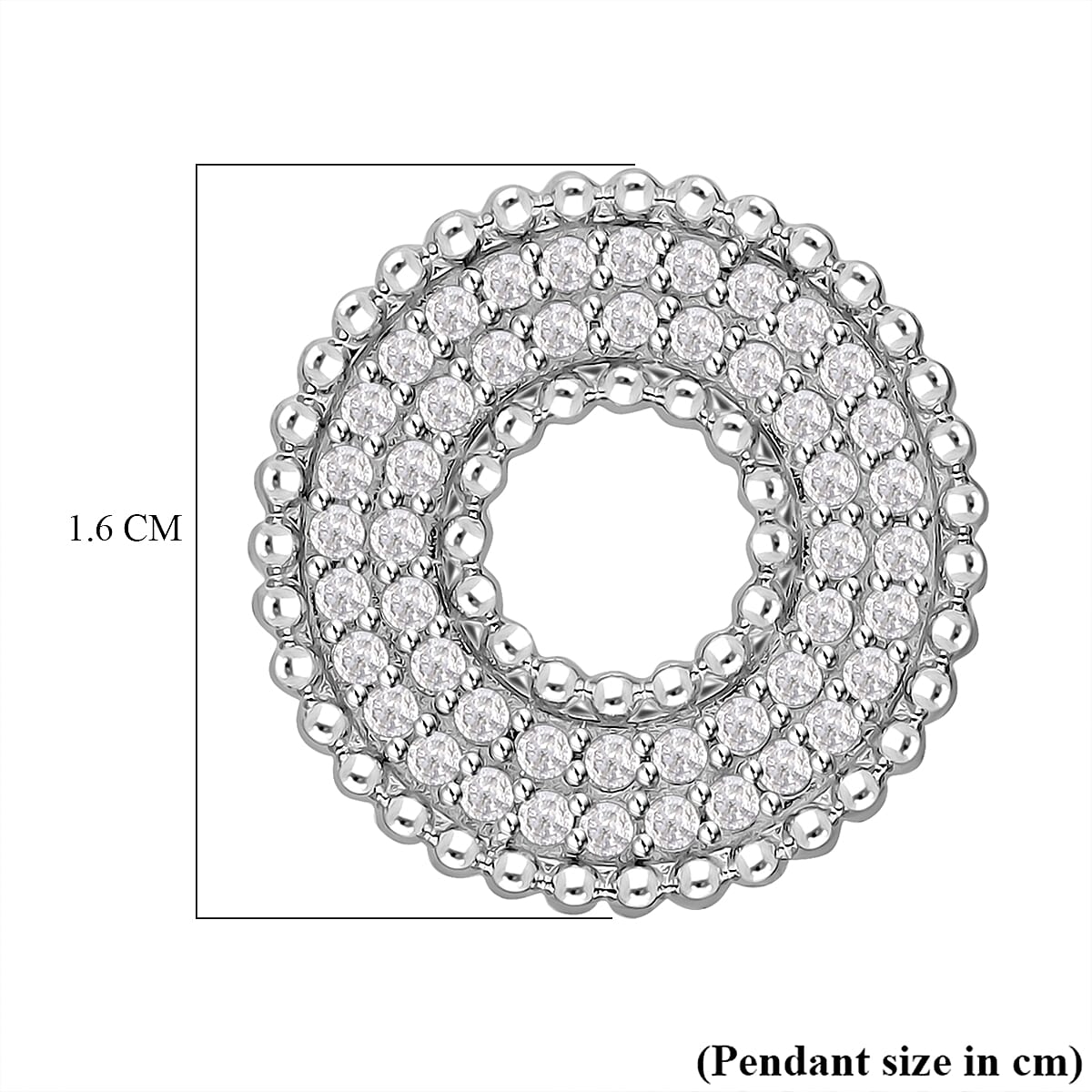 Designer Inspired -Diamond Eternity Pendant in Platinum Overlay Sterling Silver 0.50 Ct