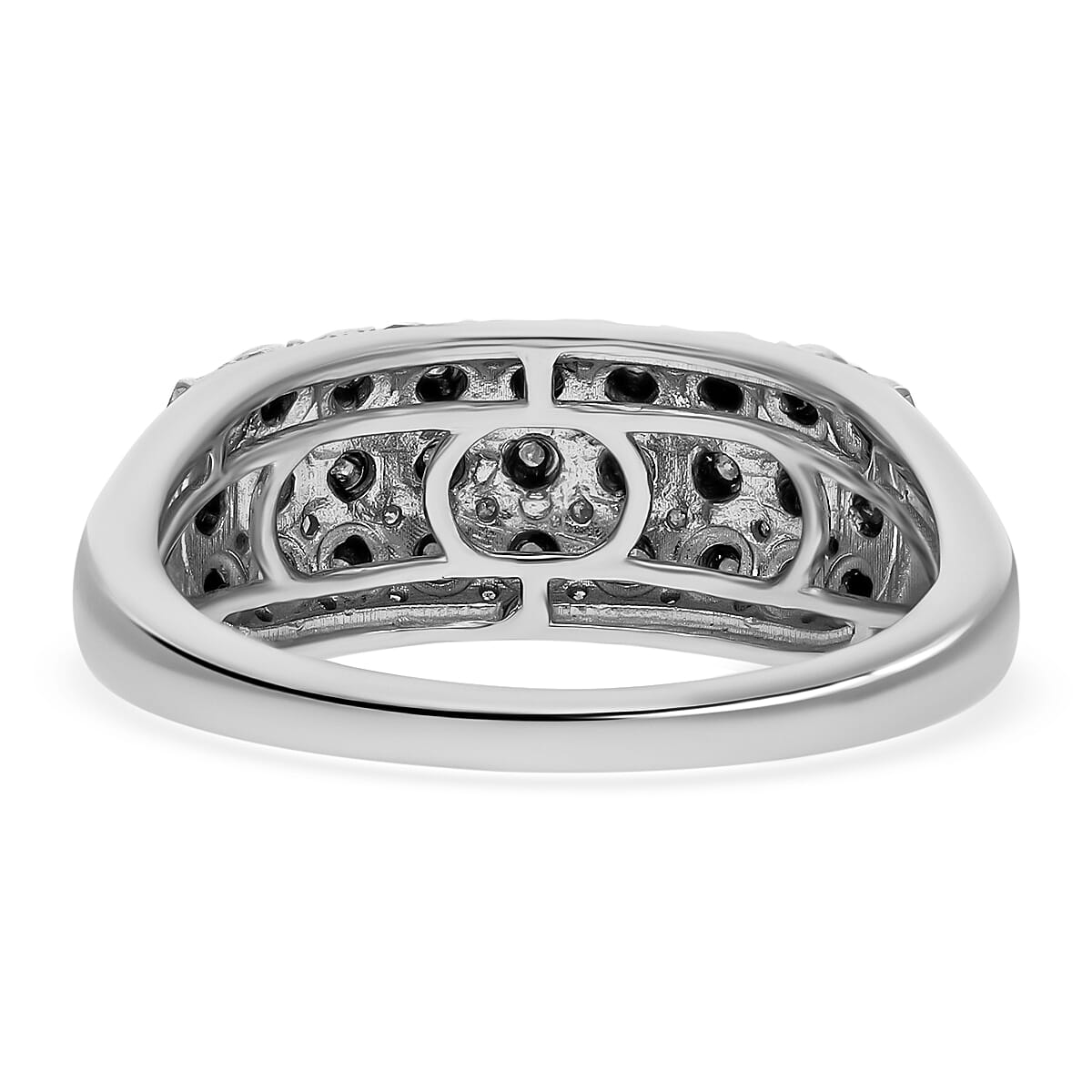 One Time Deal - Diamond Half-Eternity Ring in Platinum Overlay Sterling Silver 0.25 Ct. One Time Deal - Diamond Half-Eternity Ring in Platinum Overlay Sterling Silver 0.25 Ct.