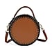 Genuine Leather Round Crossbody Bag with Handle Drop