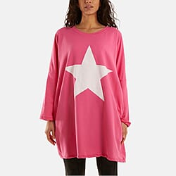 NOVA OF LONDON Foil Star Side Pockets Sweatshirt Dress