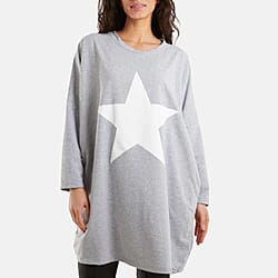 NOVA OF LONDON Foil Star Side Pockets Sweatshirt Dress