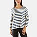 LUREX Nautical Stripe Fine Knit Top - Navy