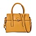 Genuine Leather Solid Crossbody Bag with Handle Drop - Black