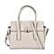 Genuine Leather Solid Crossbody Bag with Handle Drop - Yellow
