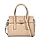 Genuine Leather Solid Crossbody Bag with Handle Drop - Yellow