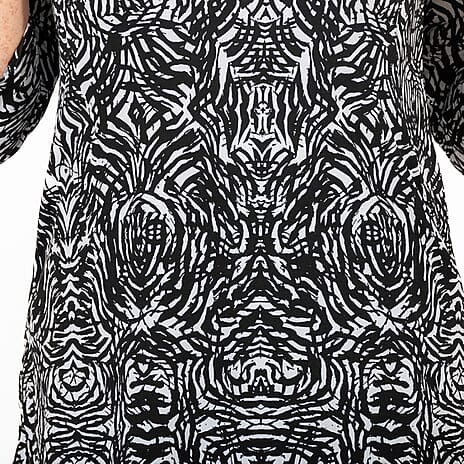 Nicole Print Pocket Tunic (Size M) - Black