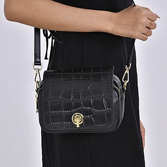 https://tjcuk.sirv.com/Products/77/3/7730327/Genuine-Leather-Croc-Emobossed-Crossbody-Bag-Size-19x7x14-cm-Black-Bla_7730327_2.jpg?w=342&h=342